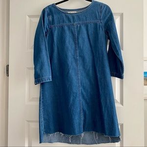 Madewell Denim Dress w Cutoff Detail Longer Back
